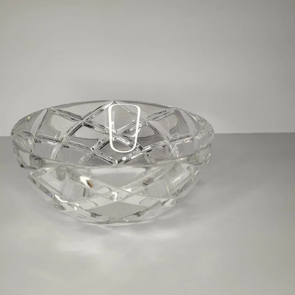 Tiffany & Co Josef Riedel Crystal Bowl Diamond Pattern Large Wedding Gift Classy